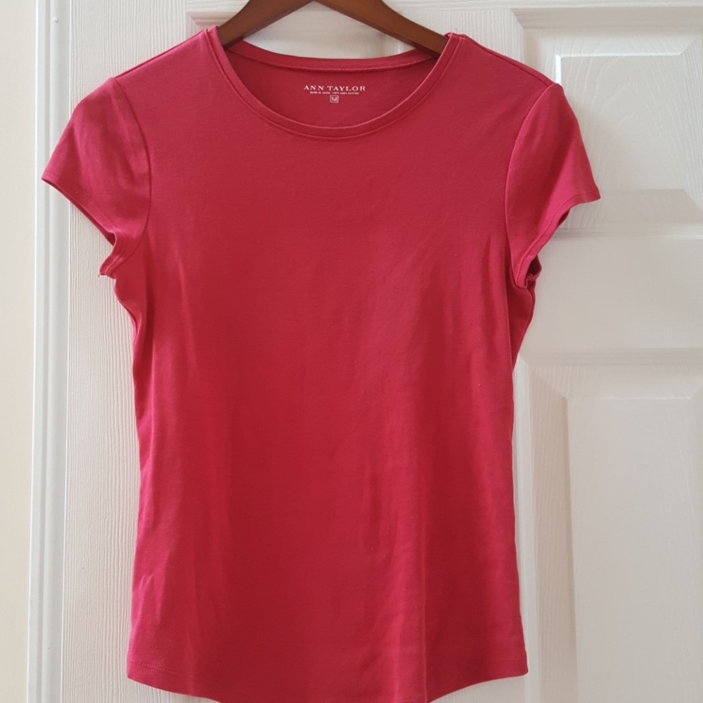 Dark Pink 100% Cotton Ann Taylor Tshirt